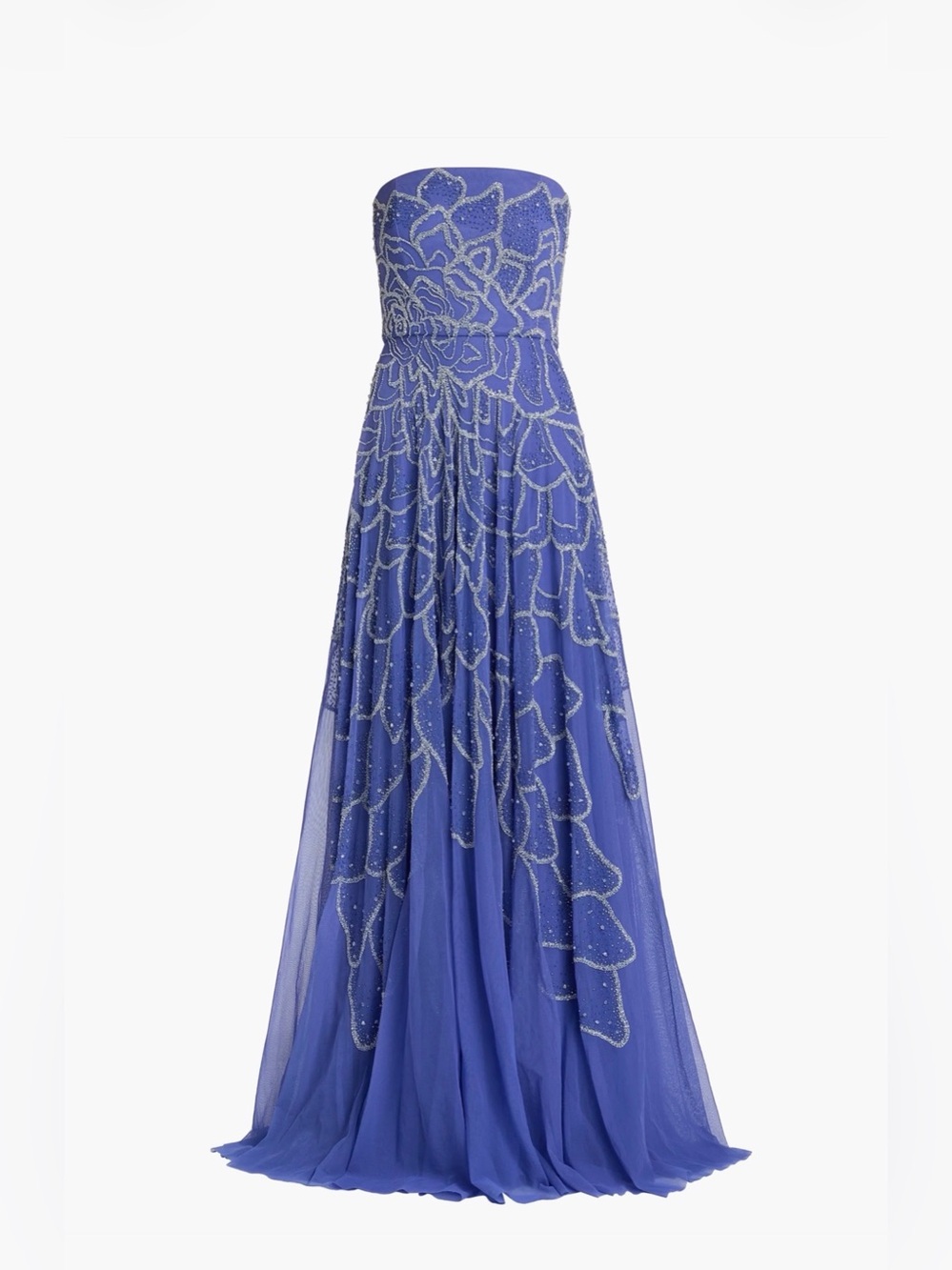 Theia Ramona Strapless Ombré Beaded Gown